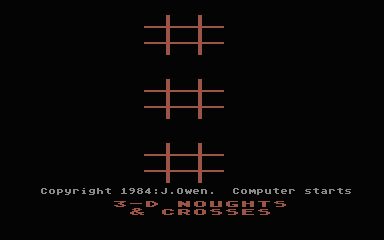 3-D Noughts & Crosses — game screenshot